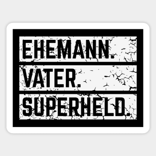 Ehemann Vater Superheld (Super Papa / Superpapa / Vintage / White) Magnet